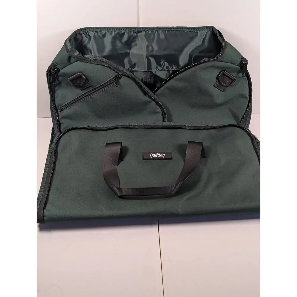 Halfday Garment Duffel Travel Bag Green Carry On Suit Garment Weekender 24
